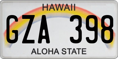 HI license plate GZA398