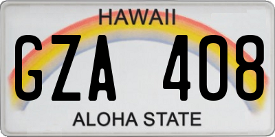 HI license plate GZA408