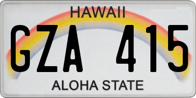 HI license plate GZA415