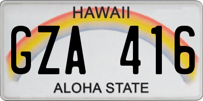 HI license plate GZA416