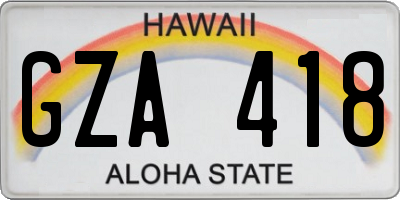 HI license plate GZA418