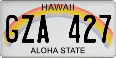 HI license plate GZA427