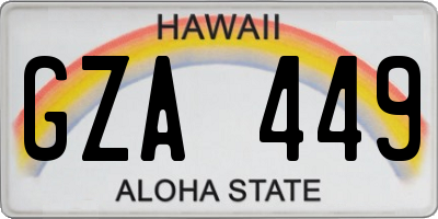 HI license plate GZA449