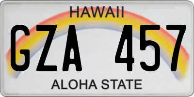 HI license plate GZA457
