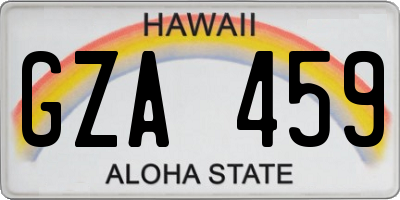 HI license plate GZA459