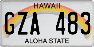 HI license plate GZA483