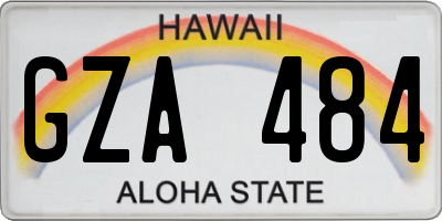 HI license plate GZA484