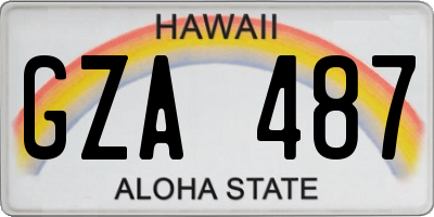 HI license plate GZA487