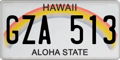 HI license plate GZA513