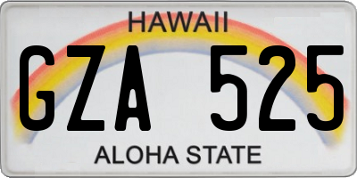HI license plate GZA525