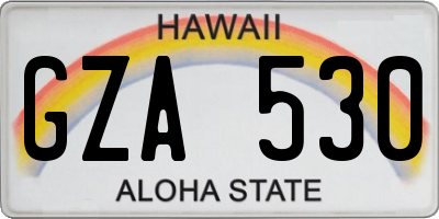 HI license plate GZA530