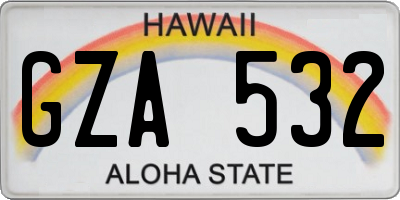 HI license plate GZA532