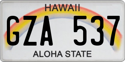 HI license plate GZA537