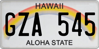 HI license plate GZA545