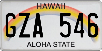 HI license plate GZA546