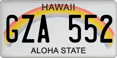 HI license plate GZA552