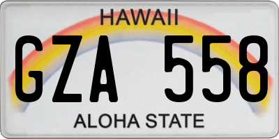 HI license plate GZA558