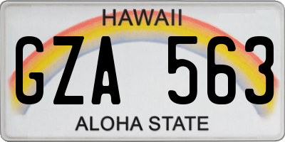 HI license plate GZA563