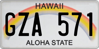 HI license plate GZA571