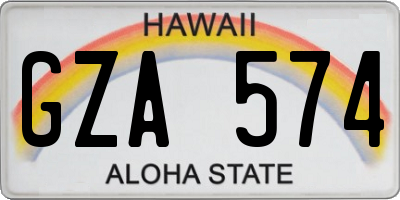 HI license plate GZA574