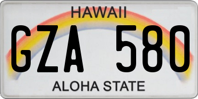 HI license plate GZA580