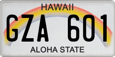 HI license plate GZA601