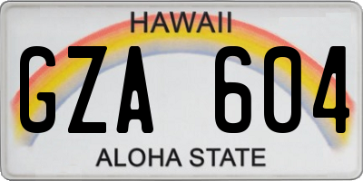 HI license plate GZA604