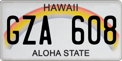 HI license plate GZA608