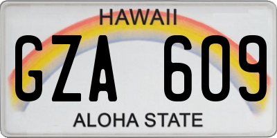 HI license plate GZA609