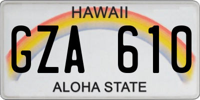 HI license plate GZA610
