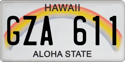 HI license plate GZA611