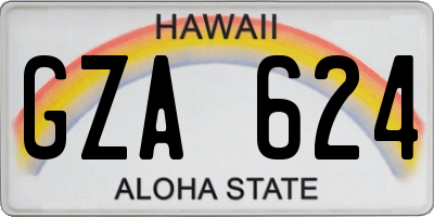 HI license plate GZA624