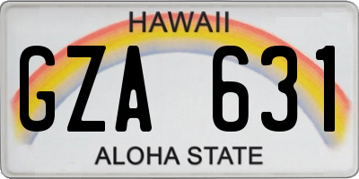 HI license plate GZA631