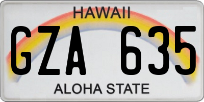 HI license plate GZA635