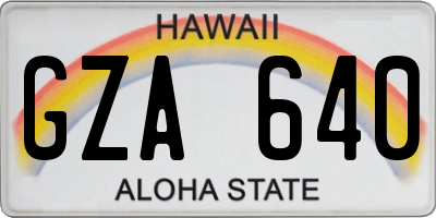 HI license plate GZA640