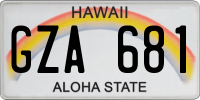 HI license plate GZA681