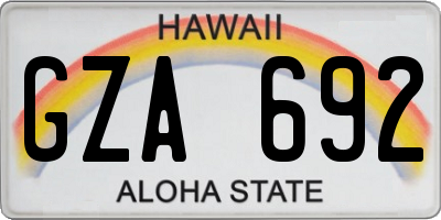 HI license plate GZA692