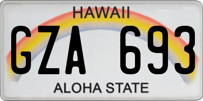 HI license plate GZA693