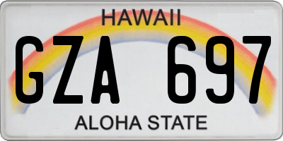 HI license plate GZA697