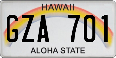 HI license plate GZA701