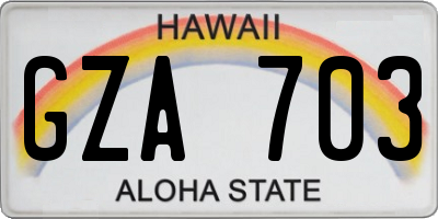 HI license plate GZA703