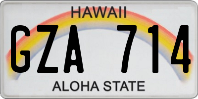 HI license plate GZA714