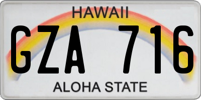 HI license plate GZA716