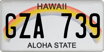 HI license plate GZA739