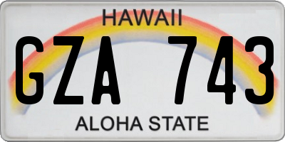 HI license plate GZA743