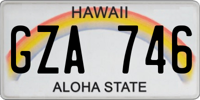 HI license plate GZA746
