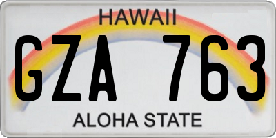 HI license plate GZA763