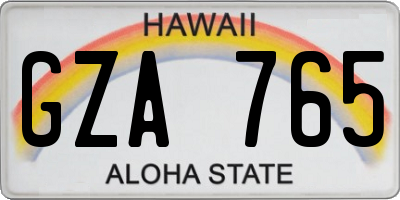 HI license plate GZA765