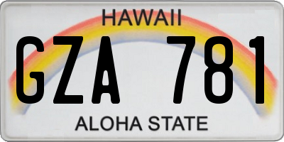 HI license plate GZA781