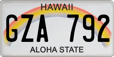 HI license plate GZA792